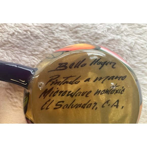 Bello Hugerz Hand Painted Tea set Ceramic 3 Pieces Colorful Fruits El Salvador C - Picture 4 of 10